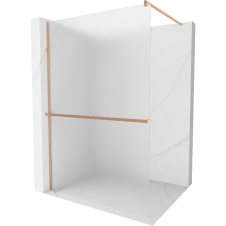 Mexen Kioto+ shower wall with shelf Walk-in 110 x 200 cm, frost, brushed copper - 800-110-121-65-30