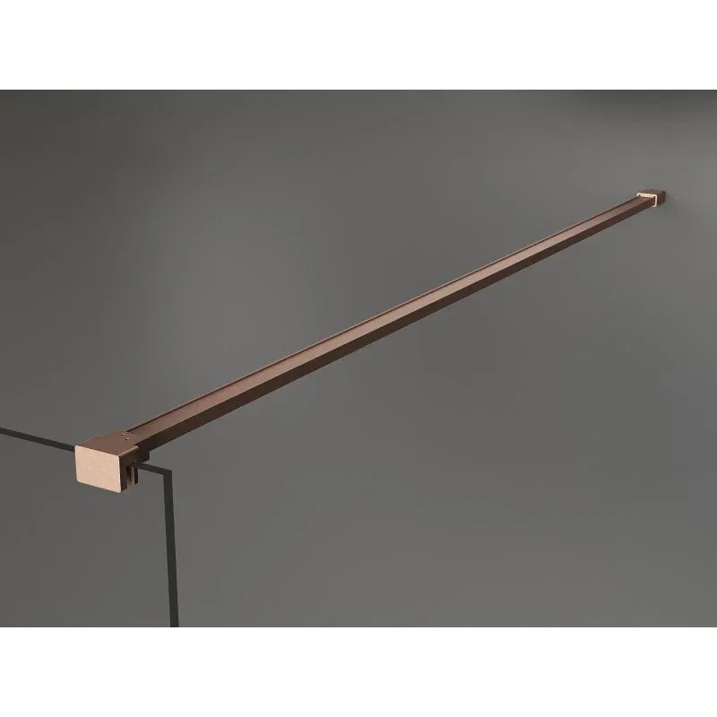 Mexen Kioto+ shower wall with Walk-in shelf 130 x 200 cm, frost, brushed copper - 800-130-121-65-30