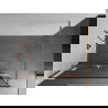 Mexen Kioto+ Walk-in Shower Screen with Shelf 130 x 200 cm, Black Pattern, Brushed Copper - 800-130-121-65-70