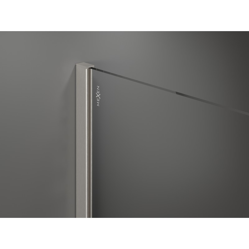 Mexen Kioto+ shower wall with shelf Walk-in 70 x 200 cm, frost, brushed nickel - 800-070-121-97-30