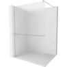 Mexen Kioto+ shower wall with shelf Walk-in 130 x 200 cm, frosted, brushed nickel - 800-130-121-97-30