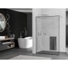 Mexen Kioto+ shower wall with shelf Walk-in 130 x 200 cm, black frame, brushed nickel - 800-130-121-97-70