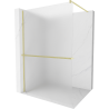 Mexen Kioto+ Walk-in Shower Wall with Shelf 120 x 200 cm, Frosted, Brushed Gold - 800-120-121-55-30