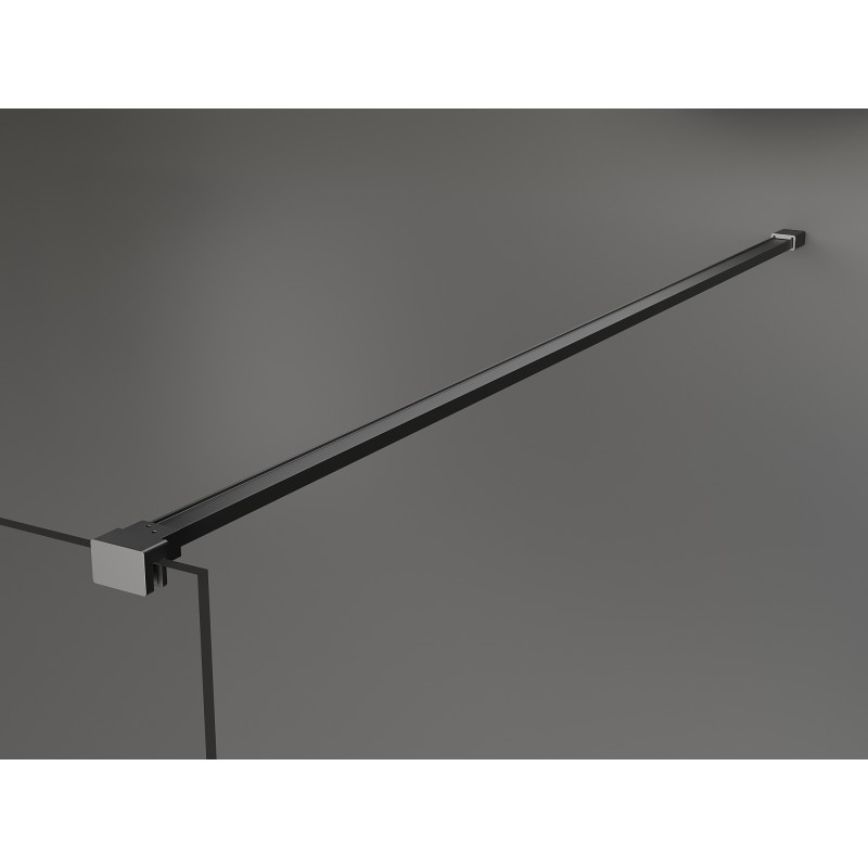 Mexen Kioto+ shower screen with shelf Walk-in 80 x 200 cm, black pattern, gun metal - 800-080-121-95-78