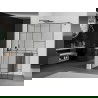 Mexen Kioto+ Shower Wall with Walk-in Shelf 80 x 200 cm, black pattern, gun metal - 800-080-121-95-78