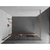 Mexen Kioto+ shower wall with shelf Walk-in 130 x 200 cm, black pattern, brushed copper - 800-130-121-65-78
