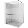 Mexen Kioto+ Walk-in Shower Panel with Shelf 80 x 200 cm, Transparent/Frosted, Gun Metal - 800-080-121-95-35