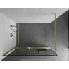Mexen Kioto+ Walk-in Shower Panel with Shelf 100 x 200 cm, Black Pattern, Brushed Gold - 800-100-121-55-78