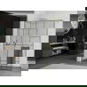 Mexen Kioto+ shower wall with shelf Walk-in 130 x 200 cm, black pattern, brushed gold - 800-130-121-55-78