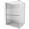 Mexen Kioto+ Walk-in Shower Wall with Shelf 140 x 200 cm, Transparent/Frosted, Gun Metal - 800-140-121-95-35