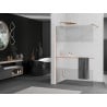 Mexen Kioto+ Walk-in Shower Panel with Shelf 110 x 200 cm, Transparent/Frosted, Brushed Copper - 800-110-121-65-35