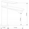 Mexen Royo washbasin mixer tap, Black - 72200-70