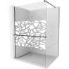 Mexen Kioto+ shower screen with shelf Walk-in 80 x 200 cm, white pattern, brushed gun gray - 800-080-121-66-85