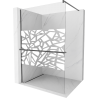 Mexen Kioto+ Walk-in Shower Wall with Shelf 120 x 200 cm, White Pattern, Gun Gray Brushed - 800-120-121-66-85