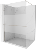 Mexen Kioto+ Walk-in Shower Screen with Shelf 100 x 200 cm, Transparent/Frosted, Brushed Nickel - 800-100-121-97-35