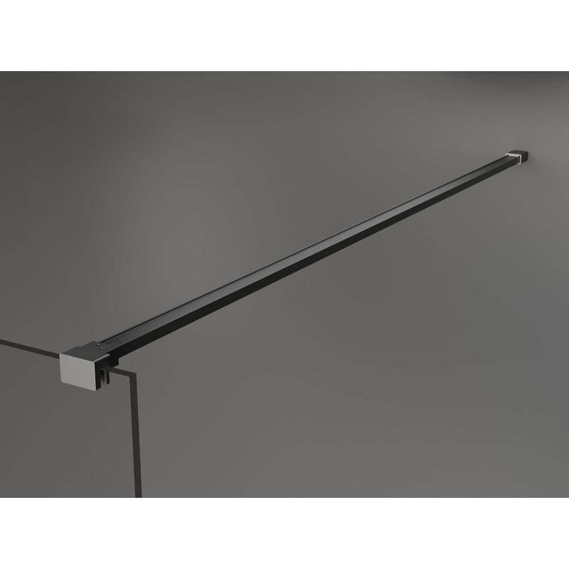 Mexen Kioto+ shower wall with shelf Walk-in 100 x 200 cm, white pattern, gun metal - 800-100-121-95-85