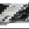 Mexen Kioto+ Shower Wall with Walk-in Shelf 130 x 200 cm, White Pattern, Gun Metal - 800-130-121-95-85