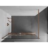Mexen Kioto+ Walk-in Shower Wall with Shelf 90 x 200 cm, White Pattern, Brushed Copper - 800-090-121-65-85