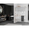 Mexen Kioto+ Walk-in Shower Wall with Shelf 90 x 200 cm, White Pattern, Brushed Copper - 800-090-121-65-85