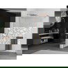 Mexen Kioto+ Shower Wall with a Walk-in Shelf 110 x 200 cm, White Pattern, Brushed Copper - 800-110-121-65-85