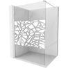 Mexen Kioto+ Shower Wall with Walk-in Shelf 70 x 200 cm, White Pattern, Brushed Nickel - 800-070-121-97-85