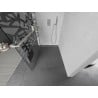 Mexen Kioto+ Walk-in Shower Panel with Shelf 90 x 200 cm, White Pattern, Brushed Nickel - 800-090-121-97-85
