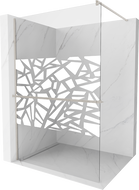 Mexen Kioto+ Walk-in Shower Wall with Shelf 100 x 200 cm, White Pattern, Brushed Nickel - 800-100-121-97-85