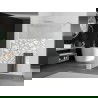 Mexen Kioto+ Walk-in Shower Wall with Shelf 100 x 200 cm, White Pattern, Brushed Nickel - 800-100-121-97-85