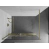Mexen Kioto+ shower wall with Walk-in shelf 100 x 200 cm, white pattern, brushed gold - 800-100-121-55-85