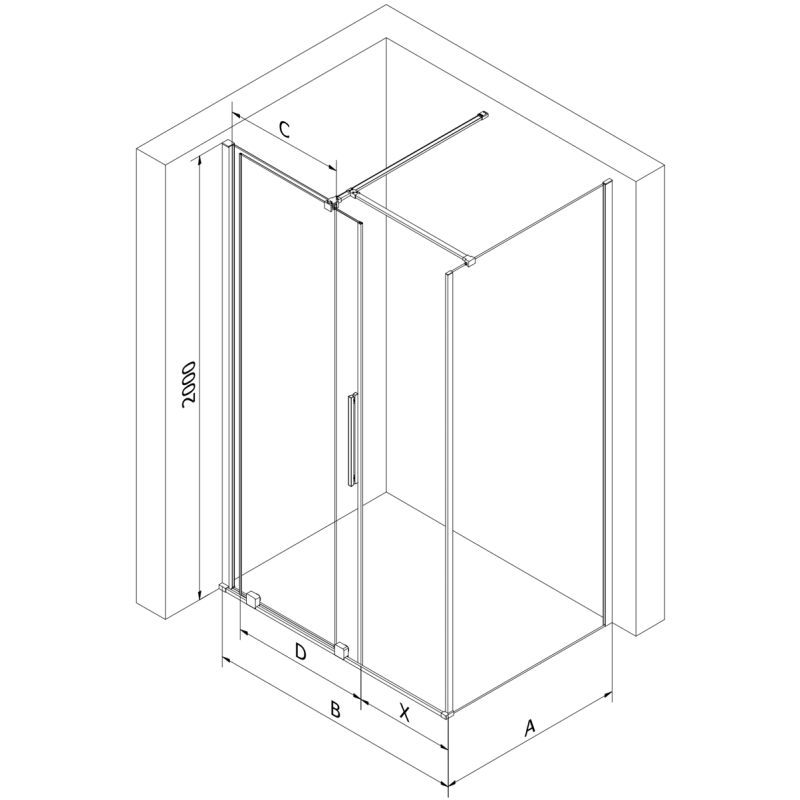 Mexen Velar sliding shower cabin 110 x 110 cm, graphite, gun metal - 871-110-110-41-95