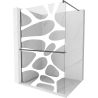 Mexen Kioto+ Shower Wall with Walk-in Shelf 70 x 200 cm, White Pattern, Gun Gray Brushed - 800-070-121-66-97