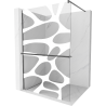 Mexen Kioto+ Shower Wall with Shelf Walk-in 100 x 200 cm, White Pattern, Brushed Gun Gray - 800-100-121-66-97