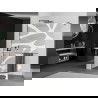 Mexen Kioto+ Shower Wall with Walk-in Shelf 140 x 200 cm, White Pattern, Gun Metal - 800-140-121-95-97