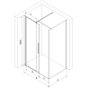 Mexen Velar Sliding Shower Enclosure 140 x 75 cm, Graphite, Brushed Nickel - 871-140-075-41-97