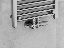 Mexen radiator valve angled/straight, Duplex, DN50, chrome - W908-000-01