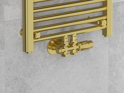 Mexen angle/straight radiator valve, Duplex, DN50, gold - W908-000-50