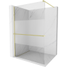 Mexen Kioto+ Walk-in Shower Panel with Shelf 70 x 200 cm, Transparent/Matte, Brushed Gold - 800-070-121-55-35