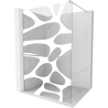 Mexen Kioto+ Shower Wall with Walk-in Shelf 110 x 200 cm, White Pattern, Brushed Nickel - 800-110-121-97-97