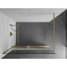 Mexen Kioto+ shower wall with shelf Walk-in 140 x 200 cm, transparent/frosted, brushed gold - 800-140-121-55-35