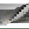 Mexen Kioto+ Walk-in Shower Wall with Shelf 120 x 200 cm, White Pattern, Brushed Gold - 800-120-121-55-97