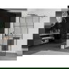 Mexen Kioto+ Walk-in Shower Wall with Shelf 120 x 200 cm, Black Pattern, Gun Gray Brushed - 800-120-121-66-77