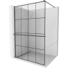Mexen Kioto+ shower wall with Walk-in shelf 130 x 200 cm, black pattern, brushed gun gray - 800-130-121-66-77