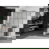 Mexen Kioto+ Walk-in Shower Wall with Shelf 140 x 200 cm, Black Pattern, Brushed Gun Gray - 800-140-121-66-77