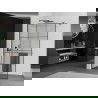 Mexen Kioto+ Shower Wall with Walk-in Shelf 100 x 200 cm, Black Pattern, Gun Metal - 800-100-121-95-77