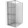 Mexen Kioto+ shower wall with shelf Walk-in 80 x 200 cm, black grid, gun metal - 800-080-121-95-77