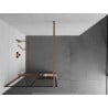 Mexen Kioto+ shower wall with shelf Walk-in 80 x 200 cm, black grid, brushed copper - 800-080-121-65-77