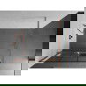 Mexen Kioto+ Walk-in Shower Screen with Shelf 120 x 200 cm, Black Pattern, Brushed Bronze - 800-120-121-65-77