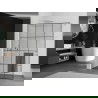 Mexen Kioto+ Walk-in Shower Screen with Shelf 140 x 200 cm, Black Pattern, Brushed Nickel - 800-140-121-97-77