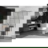 Mexen Kioto+ Shower Screen with Walk-in Shelf 100 x 200 cm, Black Pattern, Brushed Nickel - 800-100-121-97-77