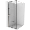 Mexen Kioto+ Walk-in Shower Wall with Shelf 80 x 200 cm, Black Pattern, Brushed Nickel - 800-080-121-97-77